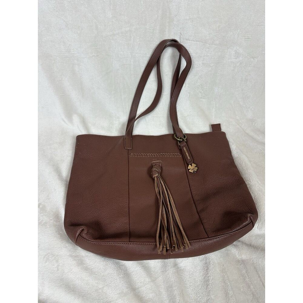 LUCKY BRAND 100% GENUINE LEATHER CARMEN TASSLE SHOULDER BAG‎ BROWN